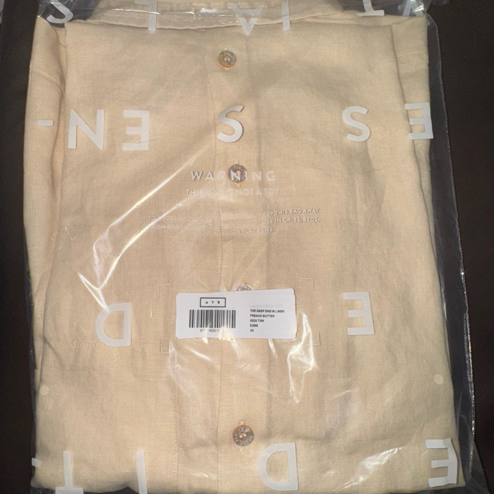 AYR Cream Button-Down Linen Shirt - Picture 6 of 6